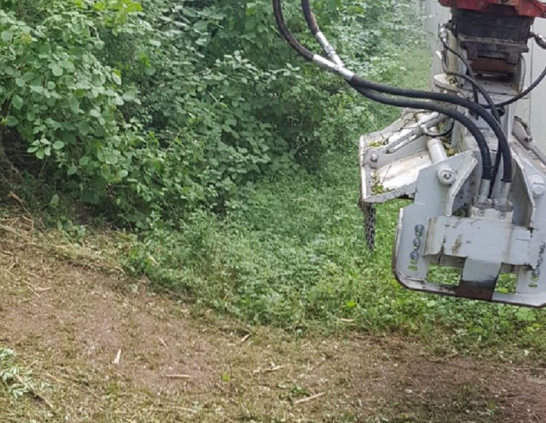 Mulcher als Schreitbaggeranbau